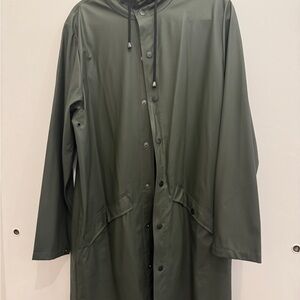 Rains Forest Green Hooded Jacket